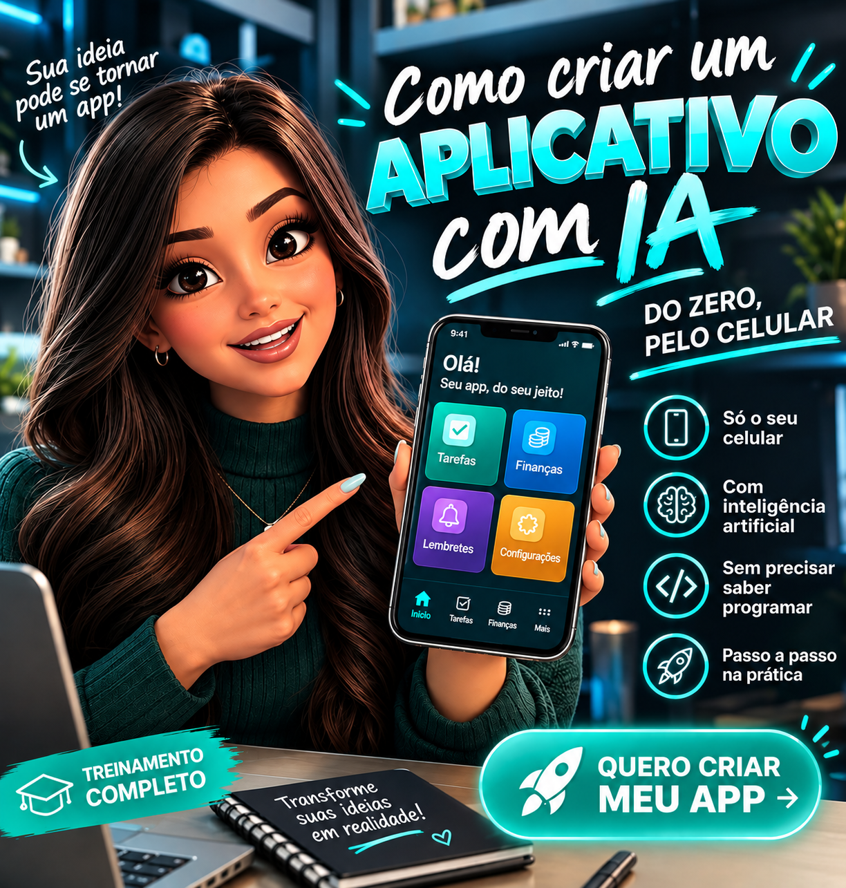 Como criar um aplicativo com inteligência artificial, do zero e pelo celular